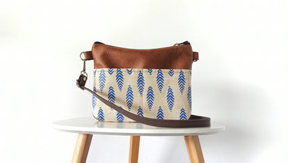 Medium crossbody bag- Boho Feathers