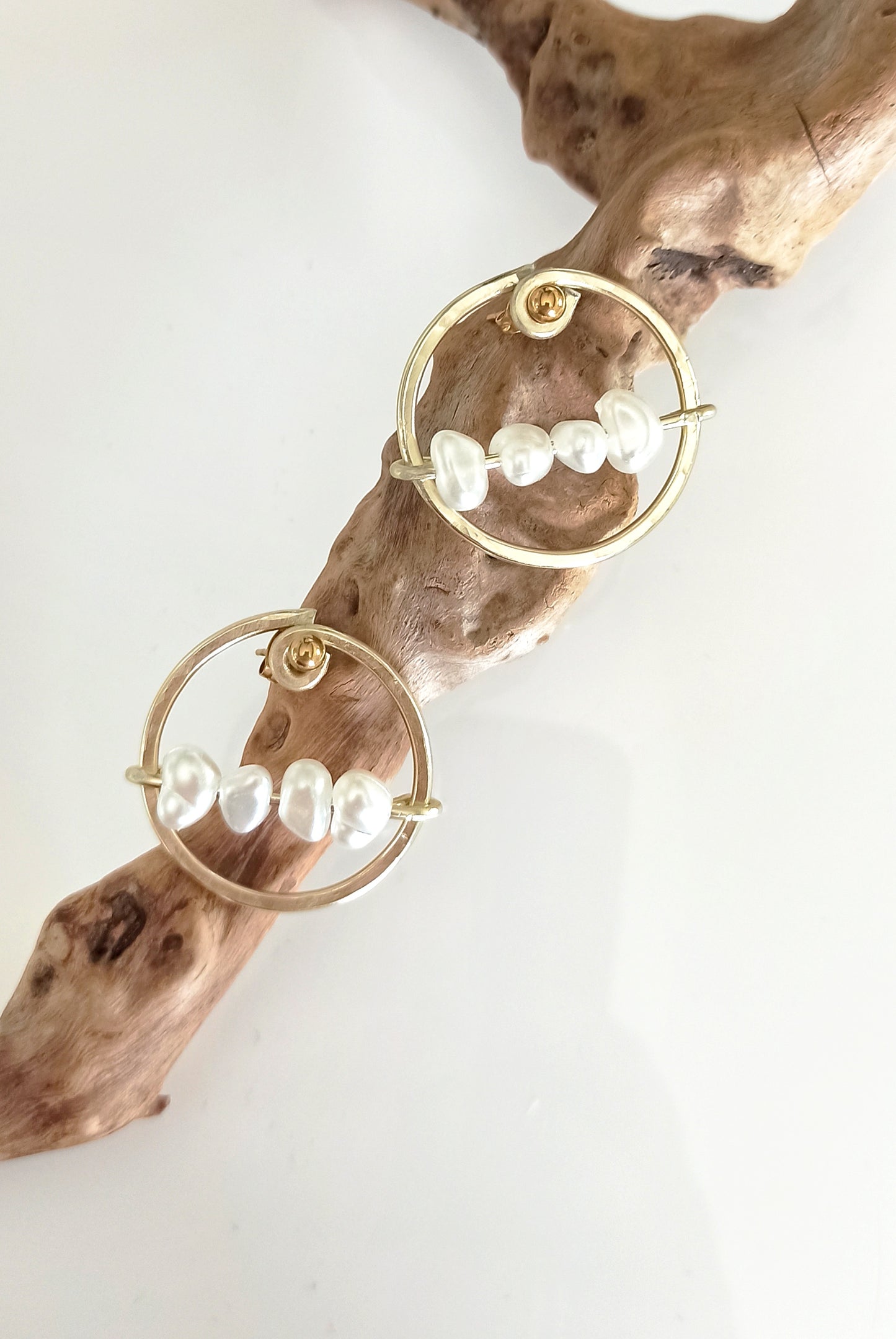 Circle hoop ear jackets with pearls