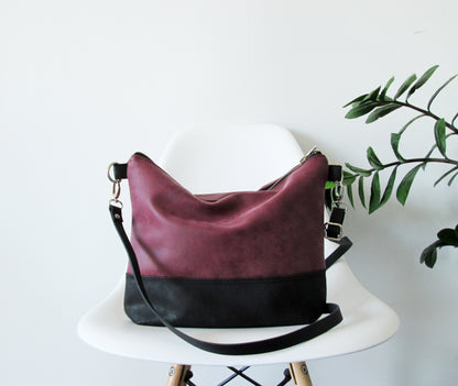 Large crossbody bag- Plum