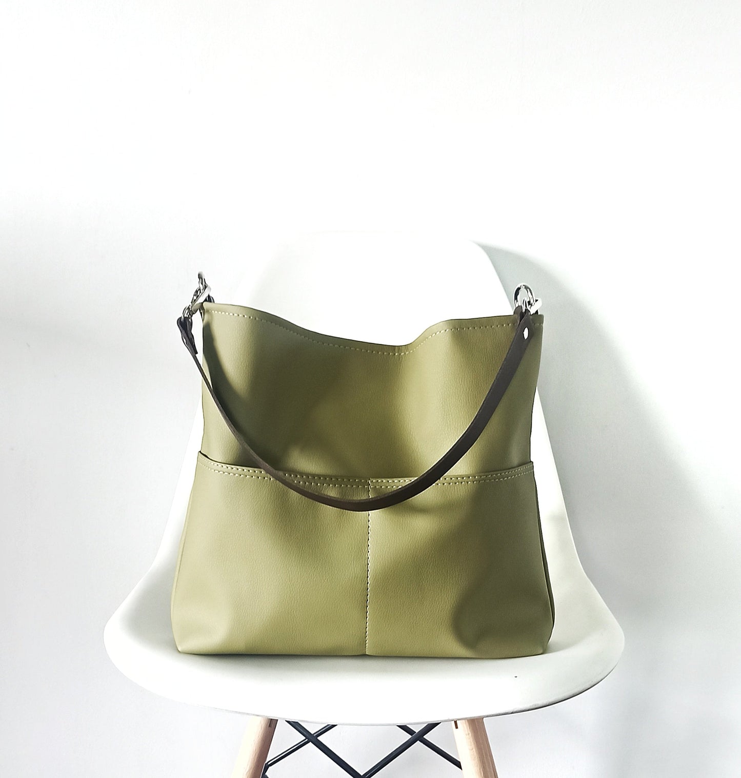 Pistachio green hobo bag