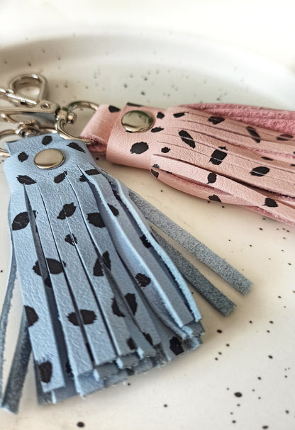 Pastel leather keychains