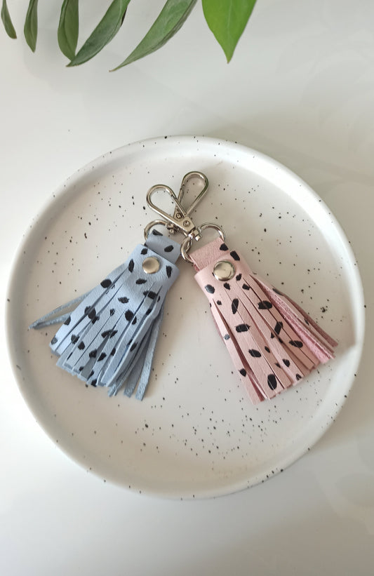 Pastel leather keychains