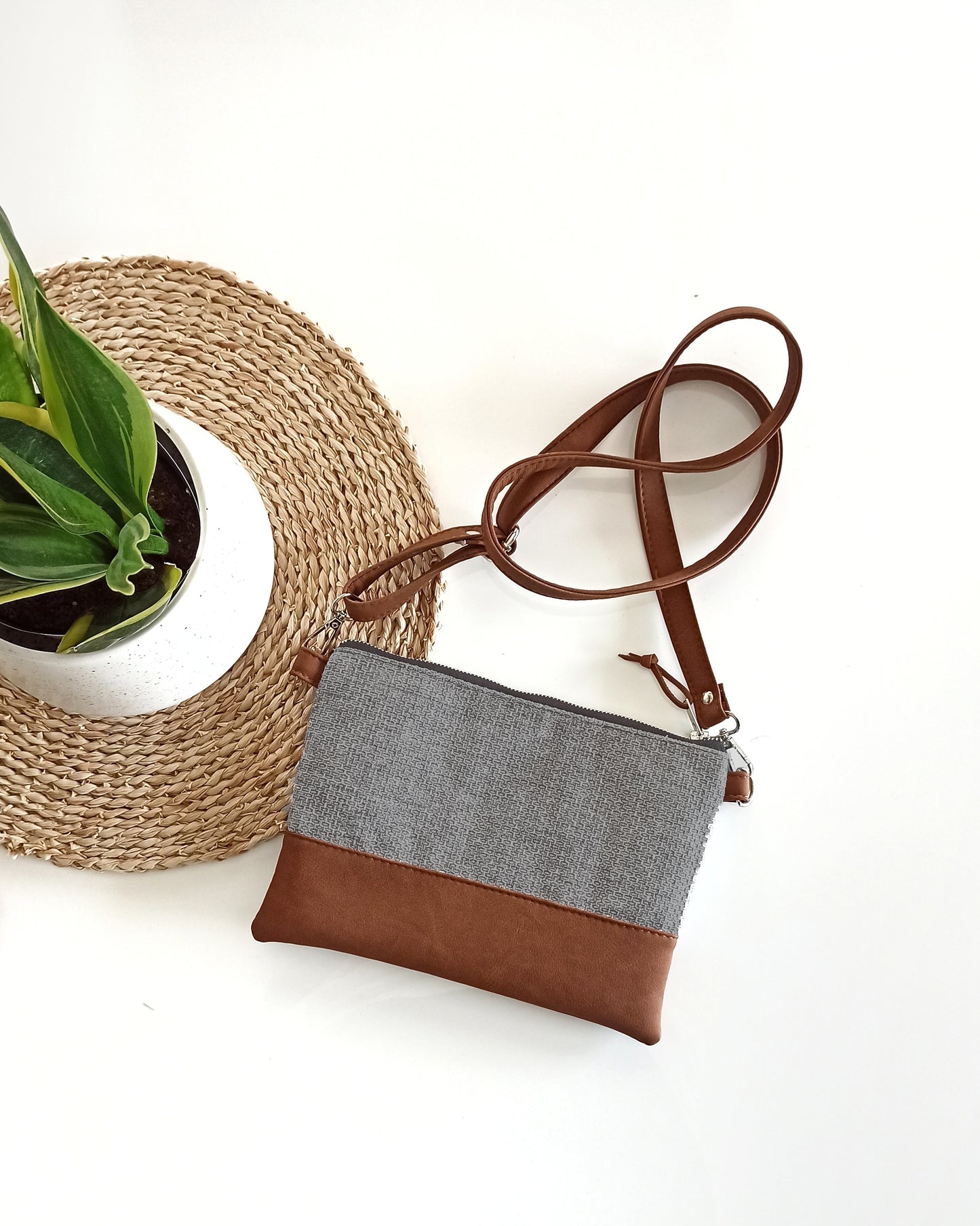 Small crossbody bag in classic gray