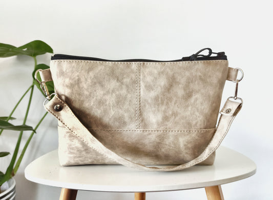 Stone beige shoulder purse