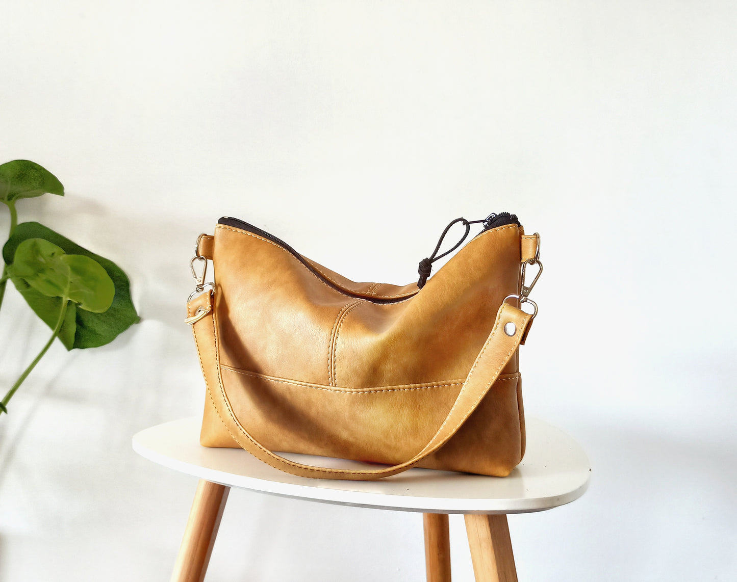 Mustard yellow shoulder purse