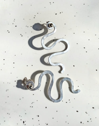 Asymmetric Snake shape earrings