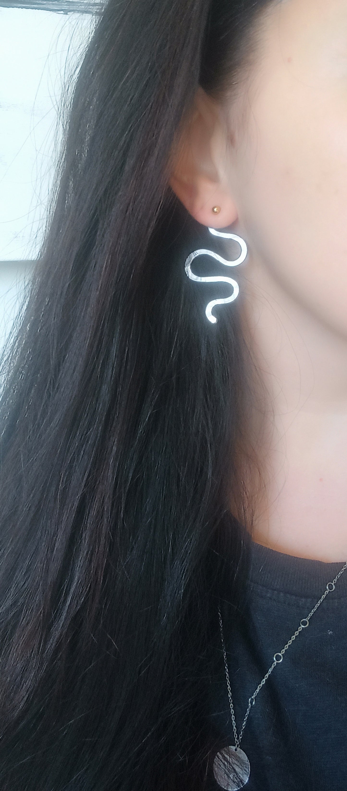 Asymmetric Snake shape earrings