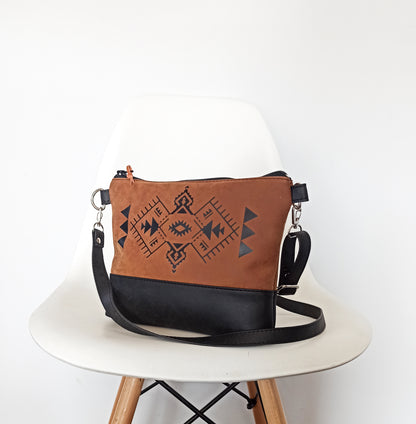 Vegan Crossbody bag- Aztec geo