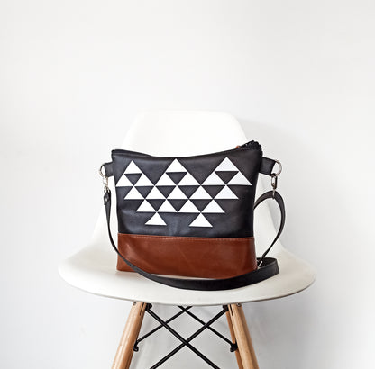 Vegan Crossbody bag -Triangles