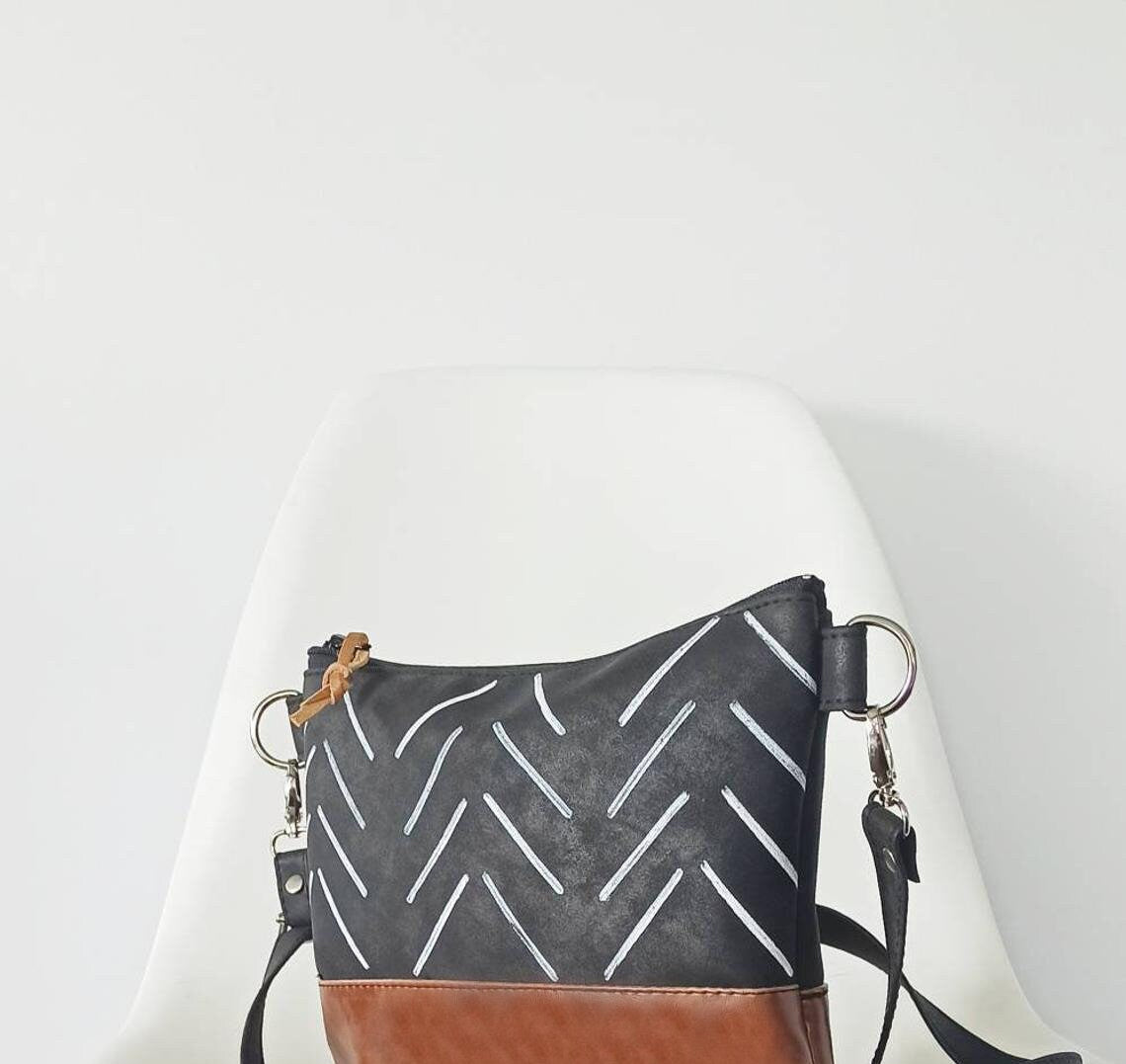 Vegan Leather Crossbody bag- Arrow