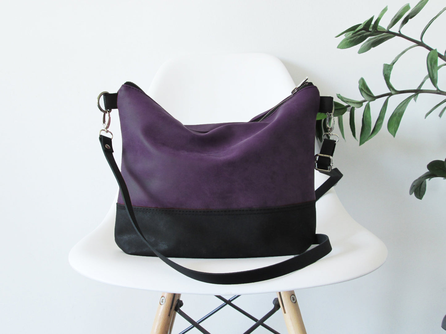 Large crossbody bag- Plum